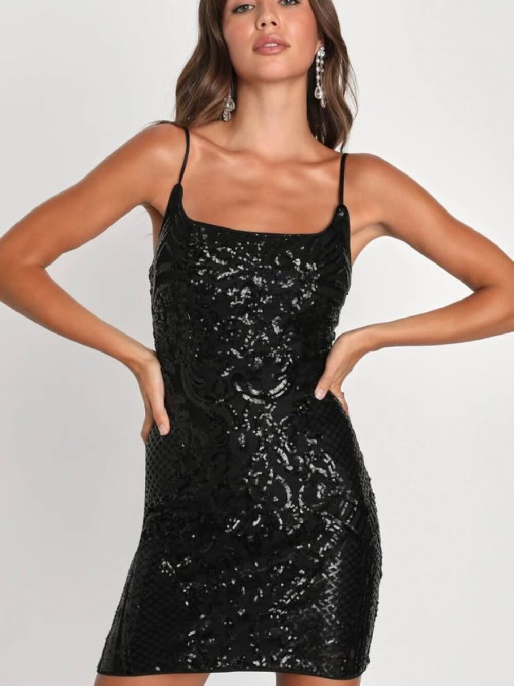 Lulus Black Sequin Dress